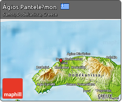 Physical 3D Map of Ágios Panteleḯmon