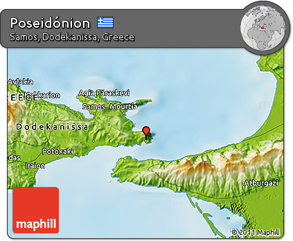 Physical 3D Map of Poseidónion