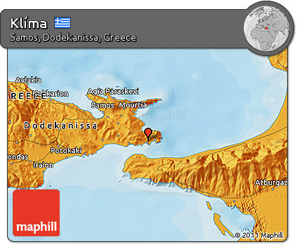 Political 3D Map of Klíma