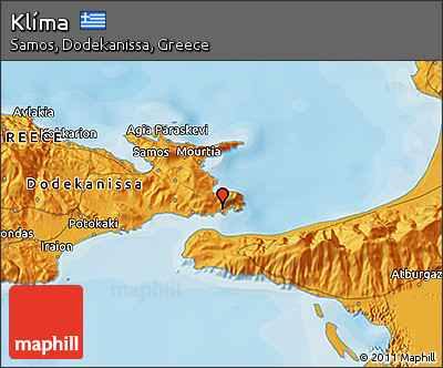Political 3D Map of Klíma