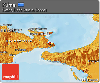 Political 3D Map of Klíma