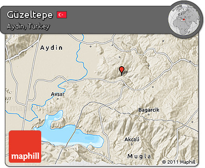 Shaded Relief 3D Map of Güzeltepe