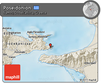 Shaded Relief 3D Map of Poseidónion