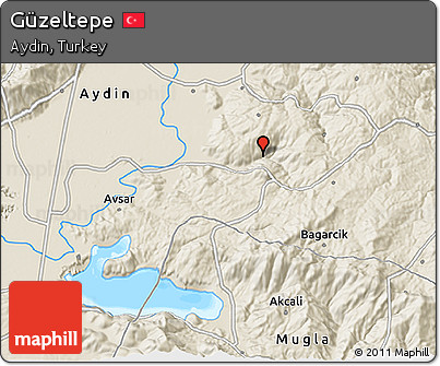 Shaded Relief 3D Map of Güzeltepe