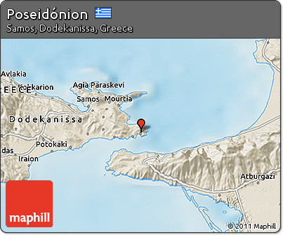 Shaded Relief 3D Map of Poseidónion