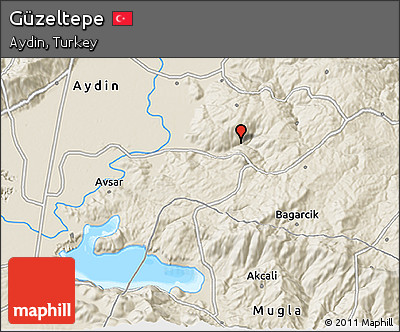 Shaded Relief 3D Map of Güzeltepe