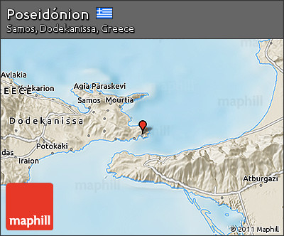 Shaded Relief 3D Map of Poseidónion