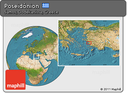 Satellite Location Map of Poseidónion