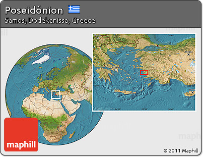 Satellite Location Map of Poseidónion