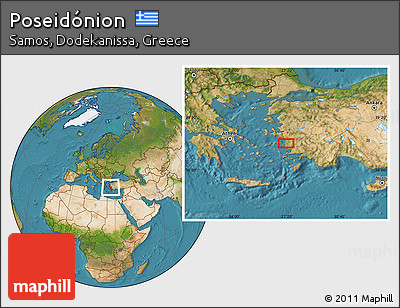 Satellite Location Map of Poseidónion