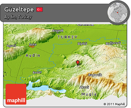 Physical Panoramic Map of Güzeltepe