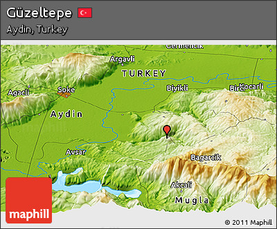 Physical Panoramic Map of Güzeltepe
