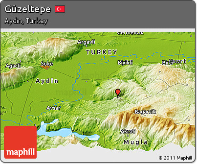 Physical Panoramic Map of Güzeltepe
