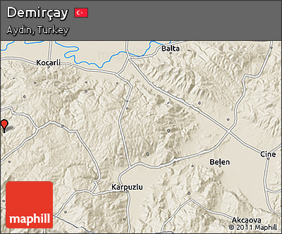 Shaded Relief 3D Map of Demirçay