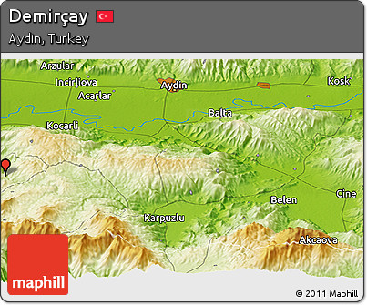 Physical Panoramic Map of Demirçay