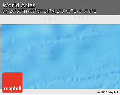 Physical 3D Map of the Area around 37° 42' 7" N, 2° 37' 30" E
