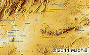 Physical Map of the area around 37° 42' 7" N, 2° 28' 30" W