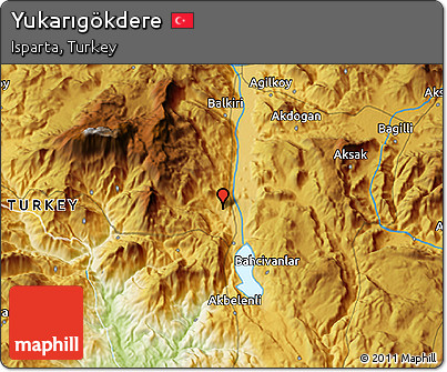Physical 3D Map of Yukarıgökdere