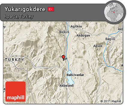 Shaded Relief 3D Map of Yukarıgökdere