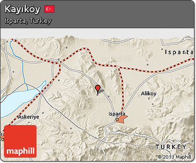 Shaded Relief 3D Map of Kayıköy