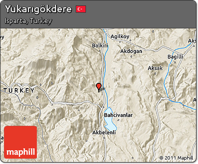 Shaded Relief 3D Map of Yukarıgökdere