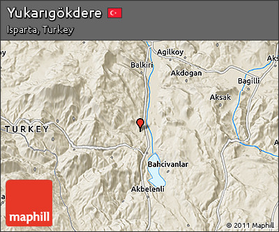 Shaded Relief 3D Map of Yukarıgökdere