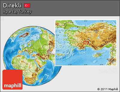 Physical Location Map of Direkli