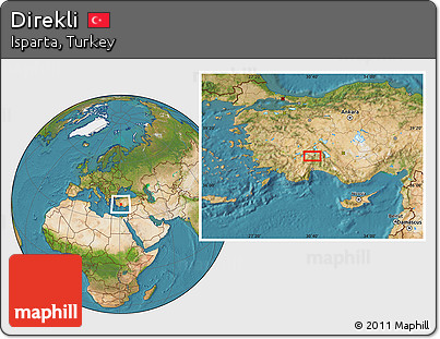 Satellite Location Map of Direkli