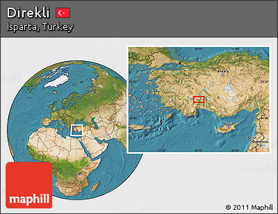 Satellite Location Map of Direkli