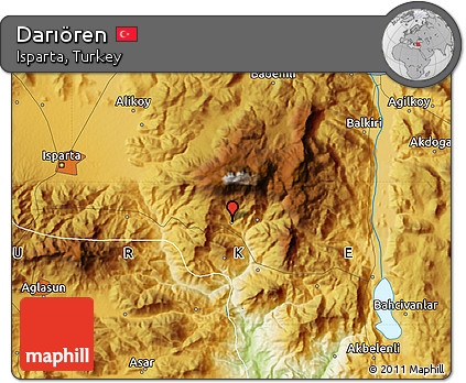 Physical Map of Darıören