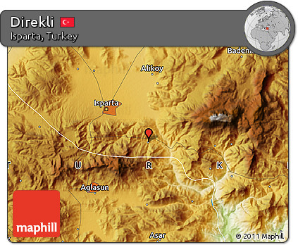 Physical Map of Direkli