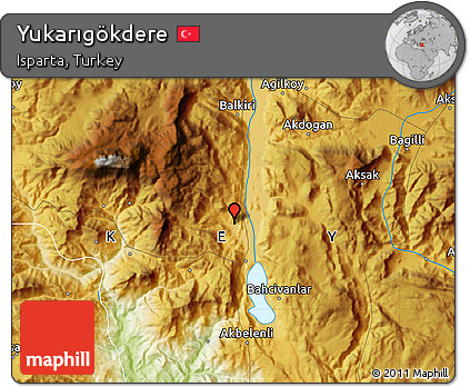 Physical Map of Yukarıgökdere