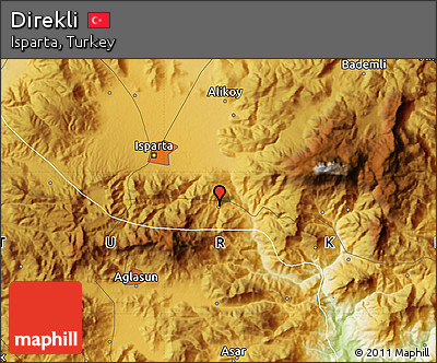 Physical Map of Direkli