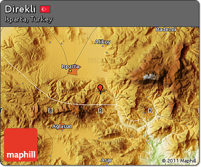 Physical Map of Direkli