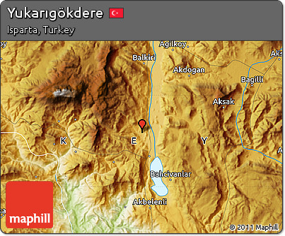 Physical Map of Yukarıgökdere