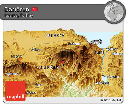 Physical Panoramic Map of Darıören