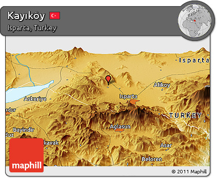 Physical Panoramic Map of Kayıköy