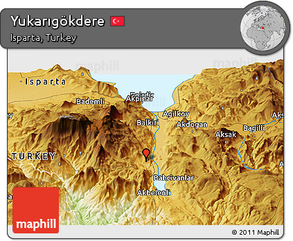Physical Panoramic Map of Yukarıgökdere