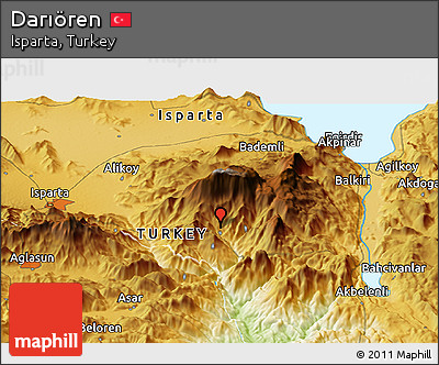 Physical Panoramic Map of Darıören