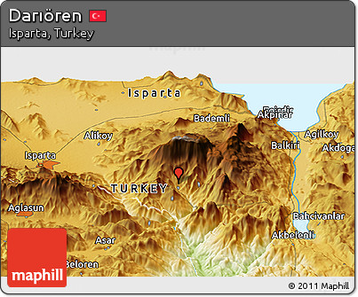 Physical Panoramic Map of Darıören