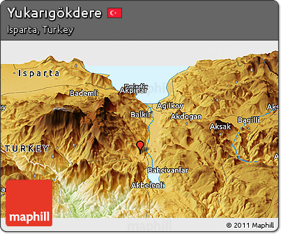 Physical Panoramic Map of Yukarıgökdere