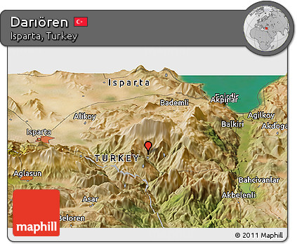 Satellite Panoramic Map of Darıören
