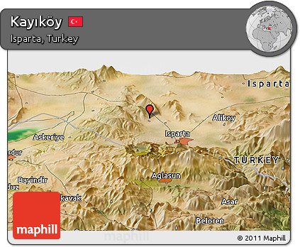 Satellite Panoramic Map of Kayıköy