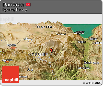 Satellite Panoramic Map of Darıören