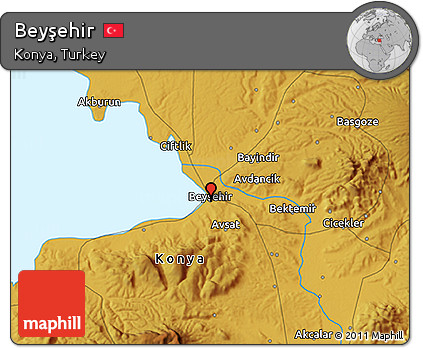 Physical 3D Map of Beyşehir