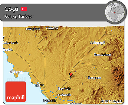 Physical 3D Map of Göçü