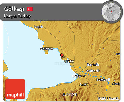 Physical 3D Map of Gölkaşı