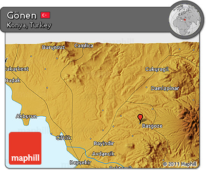 Physical 3D Map of Gönen