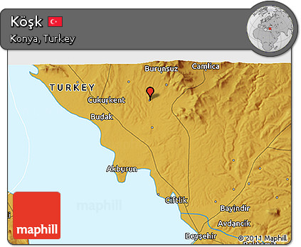 Physical 3D Map of Köşk