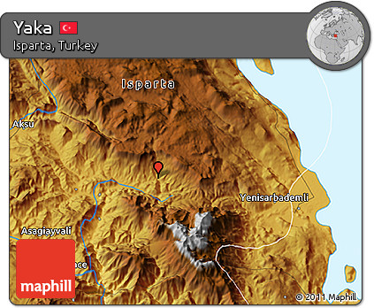 Physical 3D Map of Yaka
